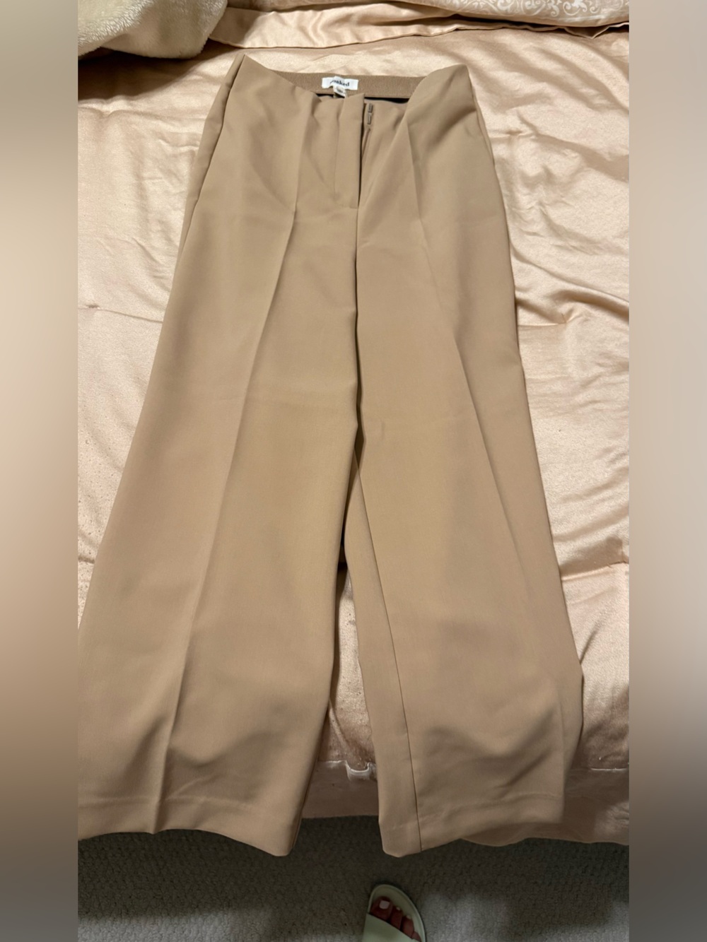 Soaked size s Tailored Wide-Leg Pants in Beige